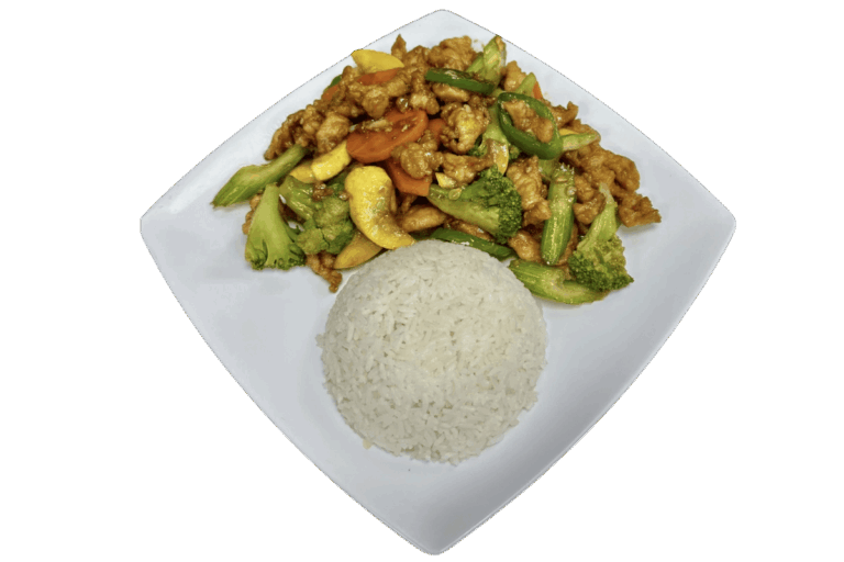 Crispy Chicken, vegetable w/ steam rice