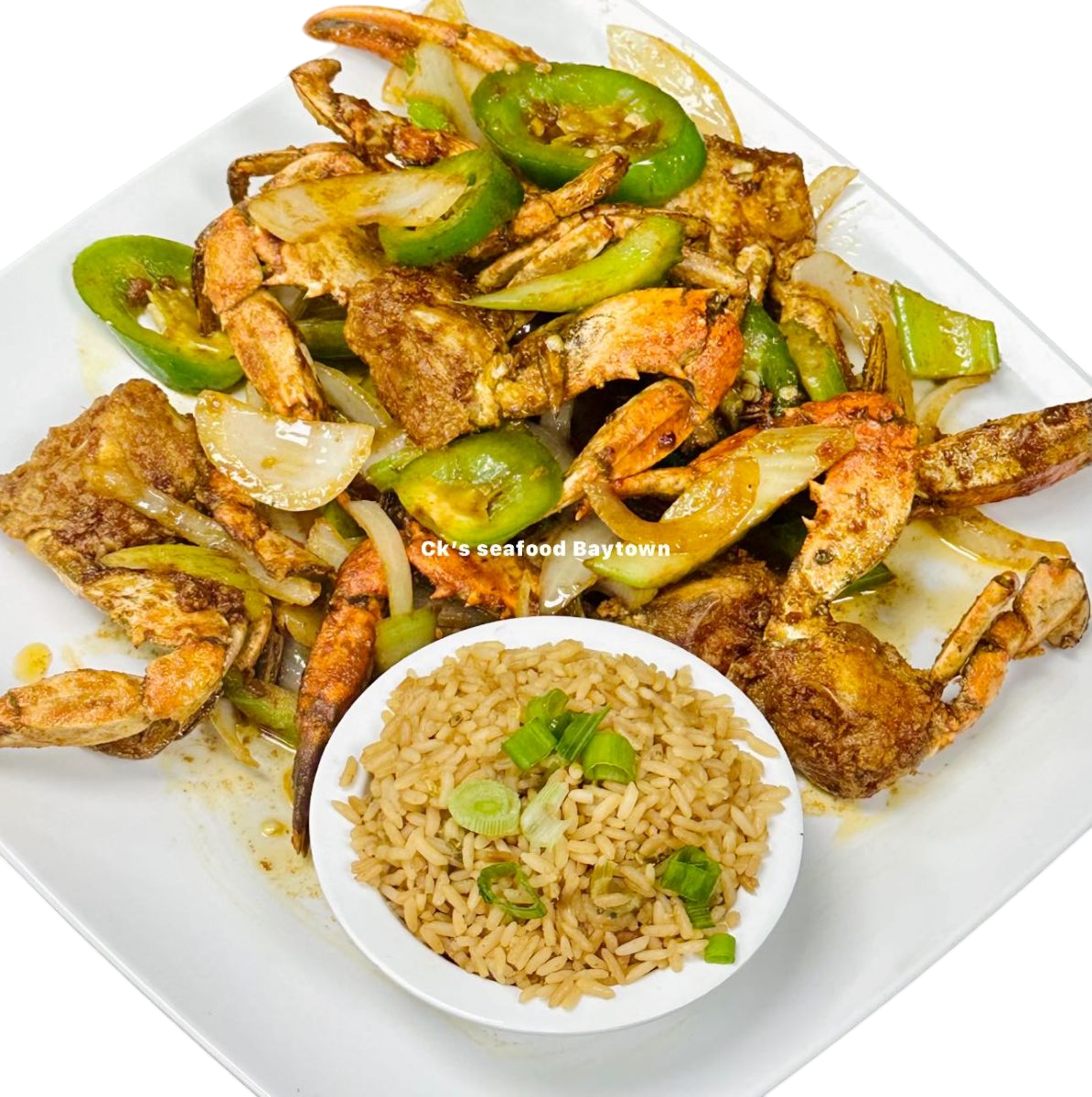 Blue Crab BBQ w/ dirty rice